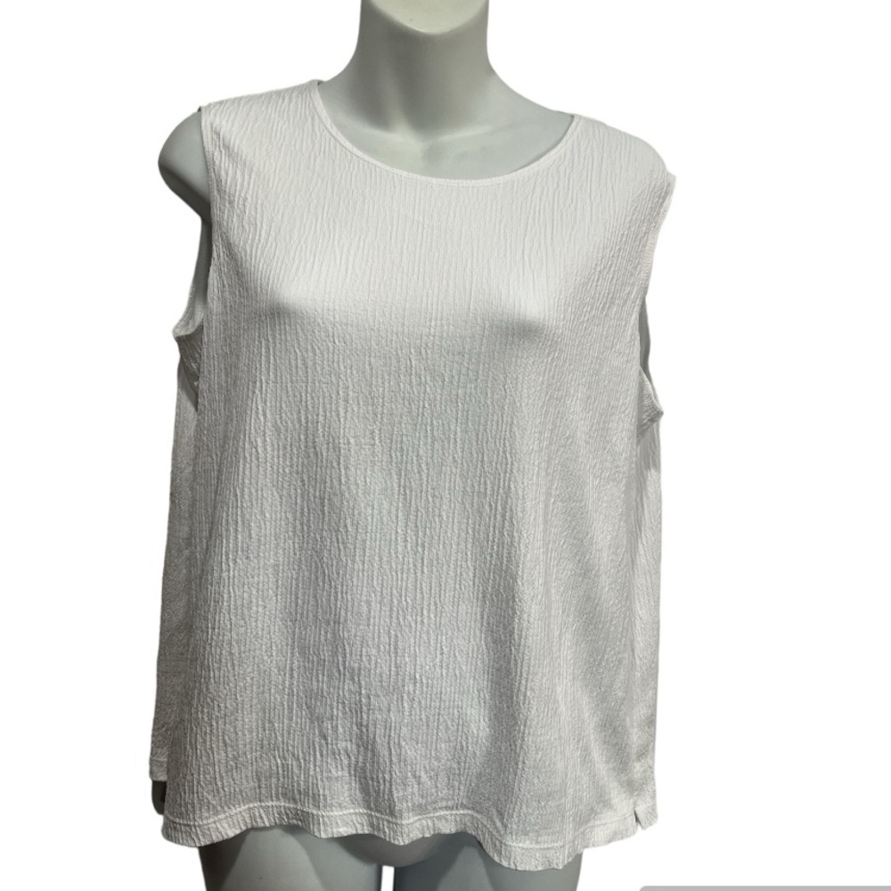 JM Collection White Tank/Shell top. Size large